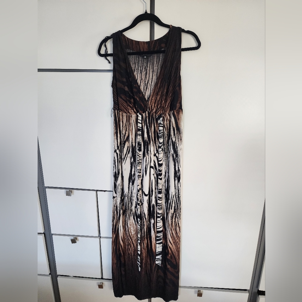 R&M Richards Women's M Maxi Brown/Black Animal Print ambre.pit to pit 17: - Picture 5 of 9